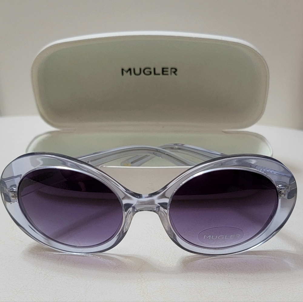 RARE! Mugler Vintage Cateye Sunglasses in Blue Crystal  TR201403